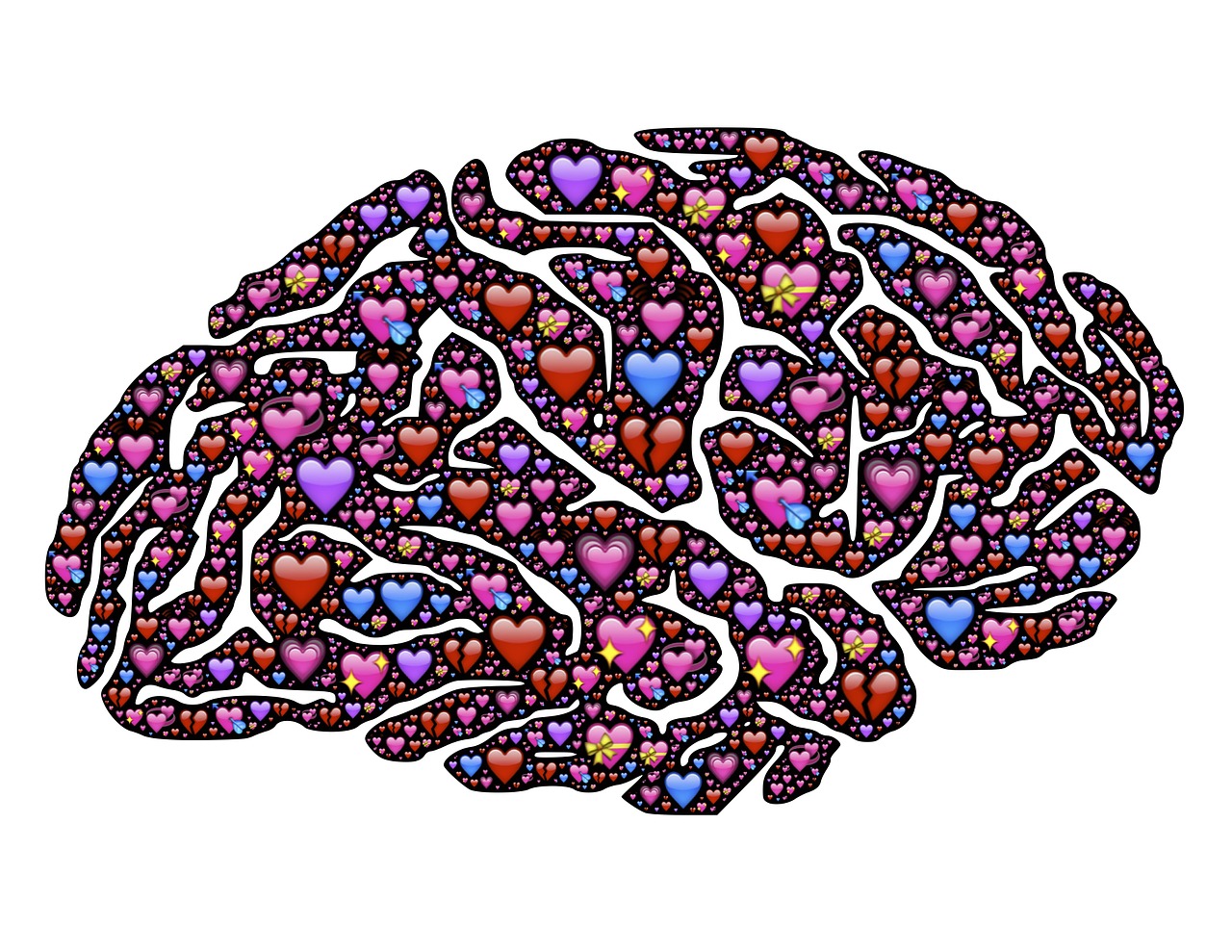Smegenys, Širdis, Meilė, Emoji, Piktogramos, Manija, Protas, Mintis, Mąstysena, Valentines