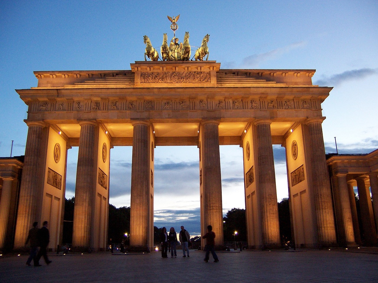 Brandenburgo Vartai, Berlynas, Vokietija, Orientyras, Vakaras, Architektūra, Paminklas, Įėjimas, Miestas, Miesto