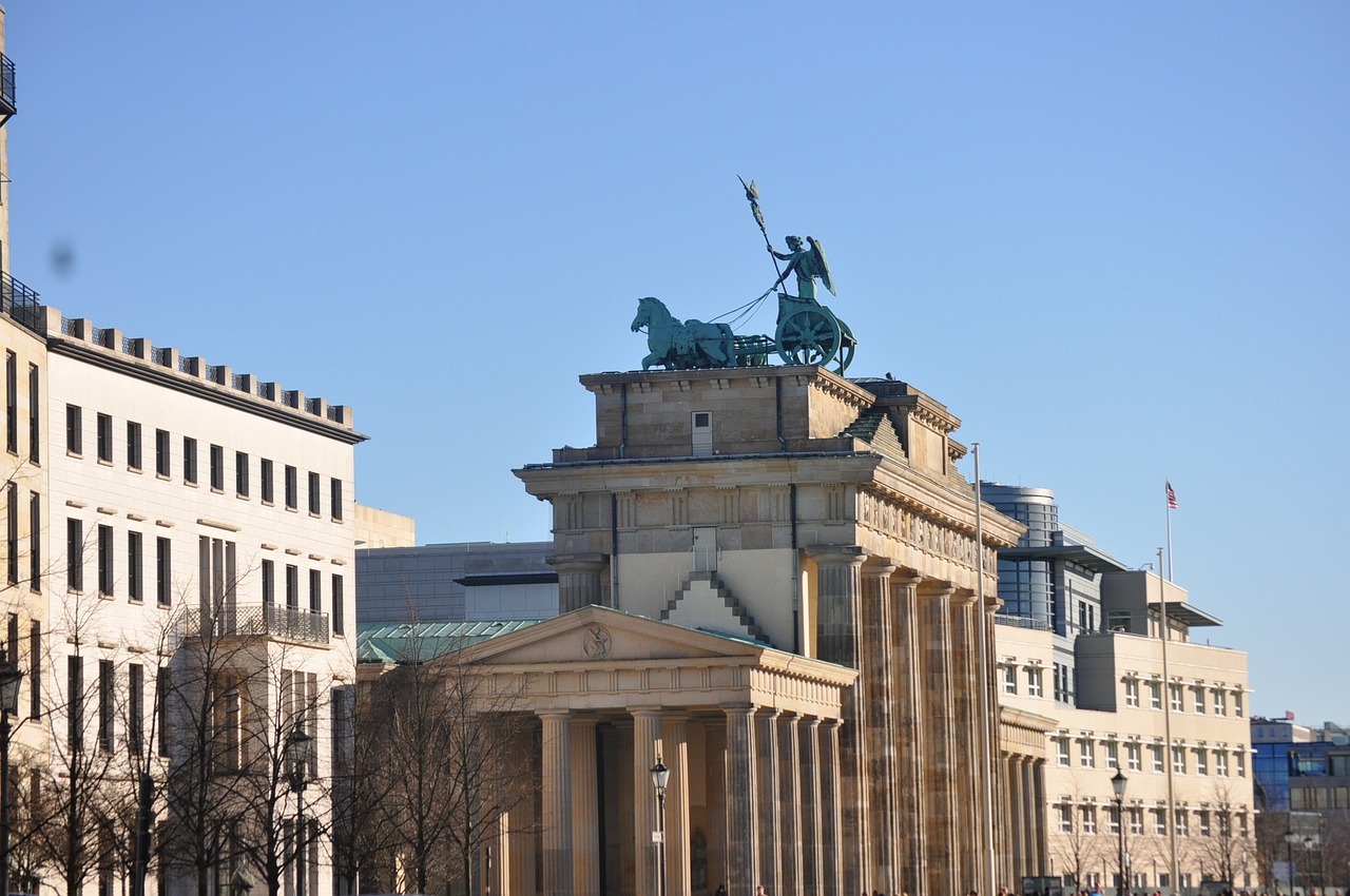 Brandenburger Tor, Berlynas, Vokietija, Architektūra, Panorama, Miestas, Miesto Panorama, Bokštas, Pastatas, Orientyras