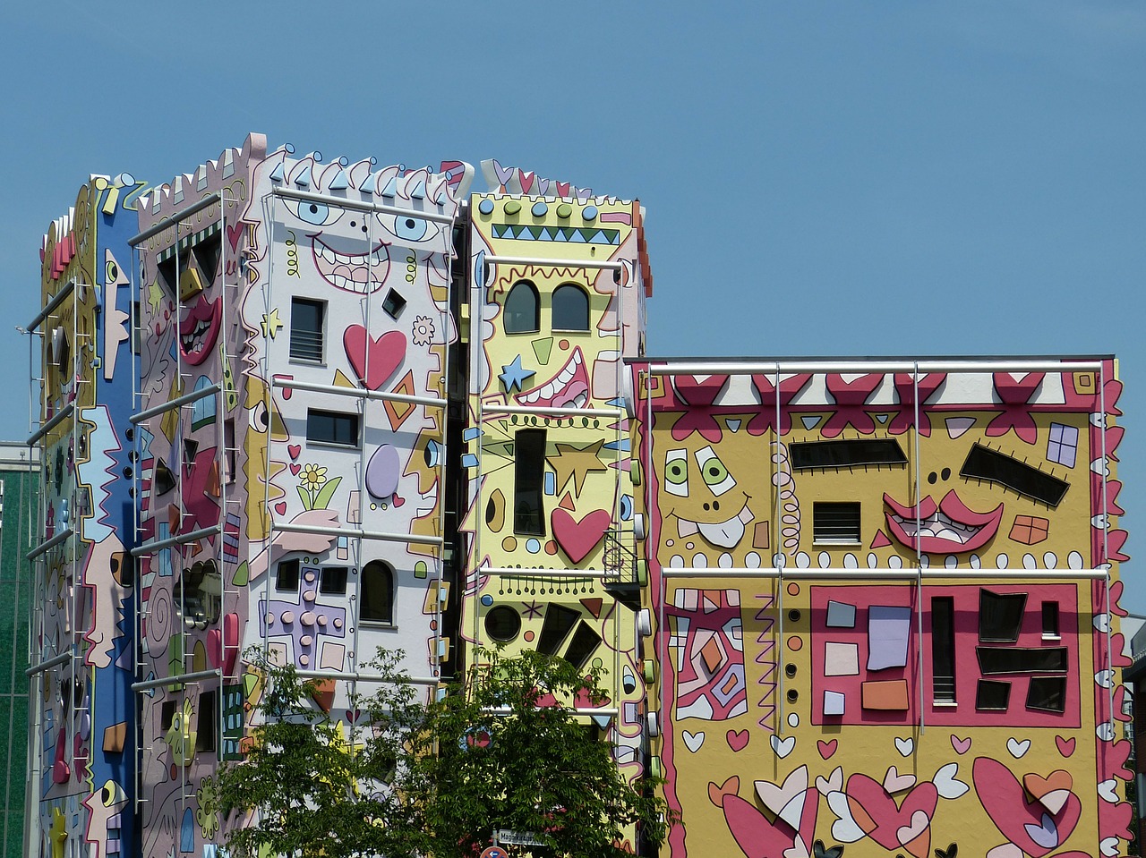 Braunschweig, Pastatas, Namai, Miestas, Šiuolaikiška, Fasadas, Langas, Architektūra, Rizzi, Happy Rizzi Namas