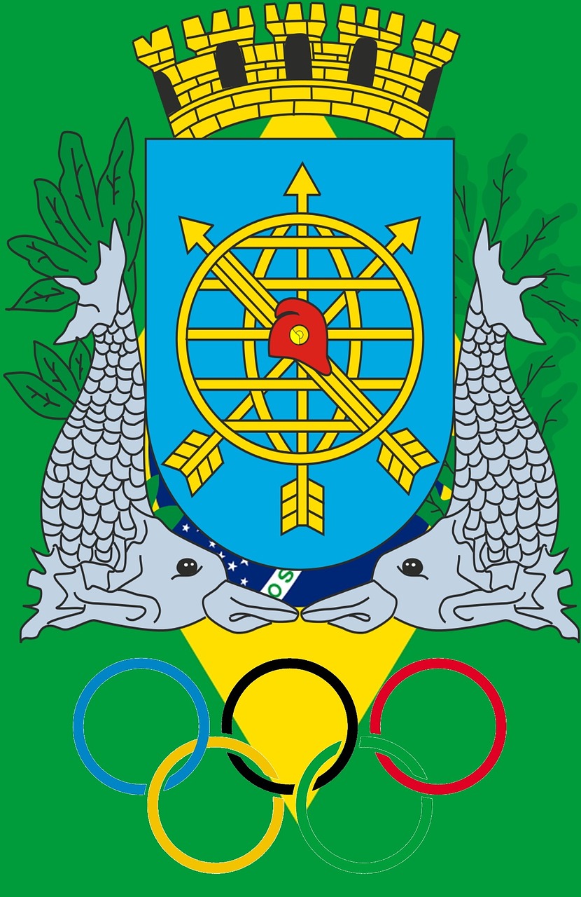 Brazilija, Rio De Žaneiras, Vasaros Olimpinėse Žaidynėse, 2016, Herbas, Olimpiniai Žiedai, Olimpiada, Sporto Varžybos, Jaunimas, Pasaulis