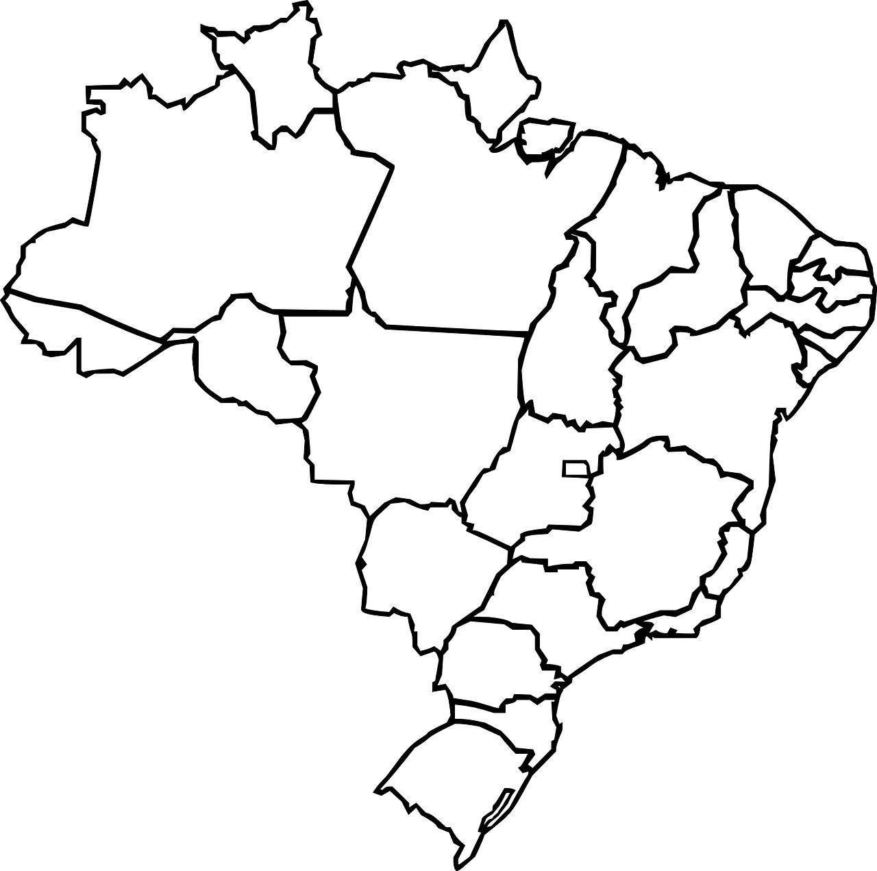 Brazilija, Geografija, Žemėlapis, Valstijos, Nemokama Vektorinė Grafika, Nemokamos Nuotraukos,  Nemokama Licenzija