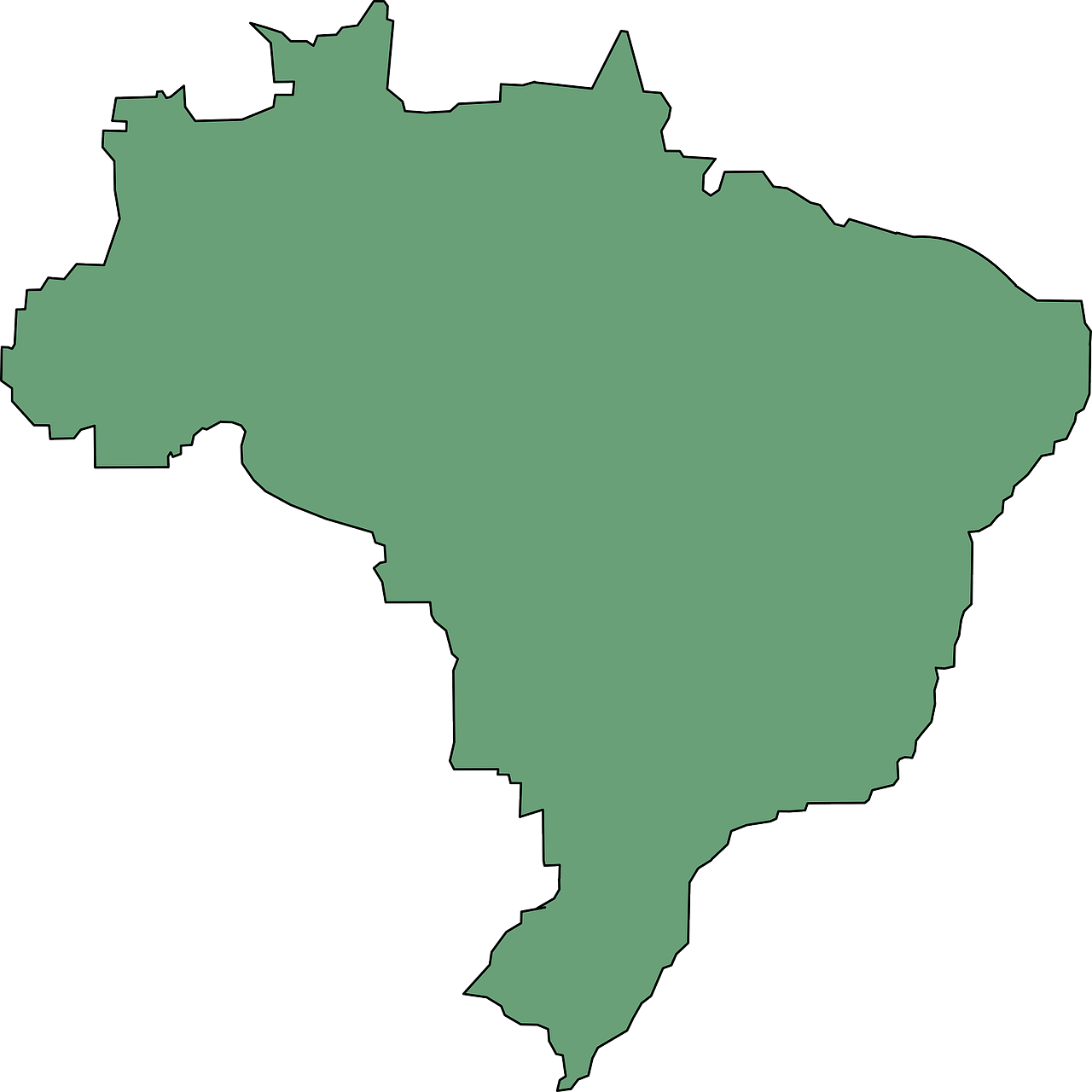 Brazilija, Žemėlapis, Pietų Amerika, Šalis, Brazilijos, Brasilia, Brazilas, Siluetas, Nemokama Vektorinė Grafika, Nemokamos Nuotraukos