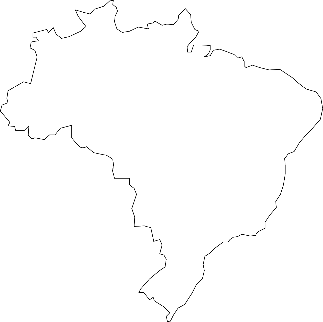 Brazilija, Šalis, Žemėlapis, Geografija, Kontūrai, Brazilijos, Tauta, Nemokama Vektorinė Grafika, Nemokamos Nuotraukos,  Nemokama Licenzija