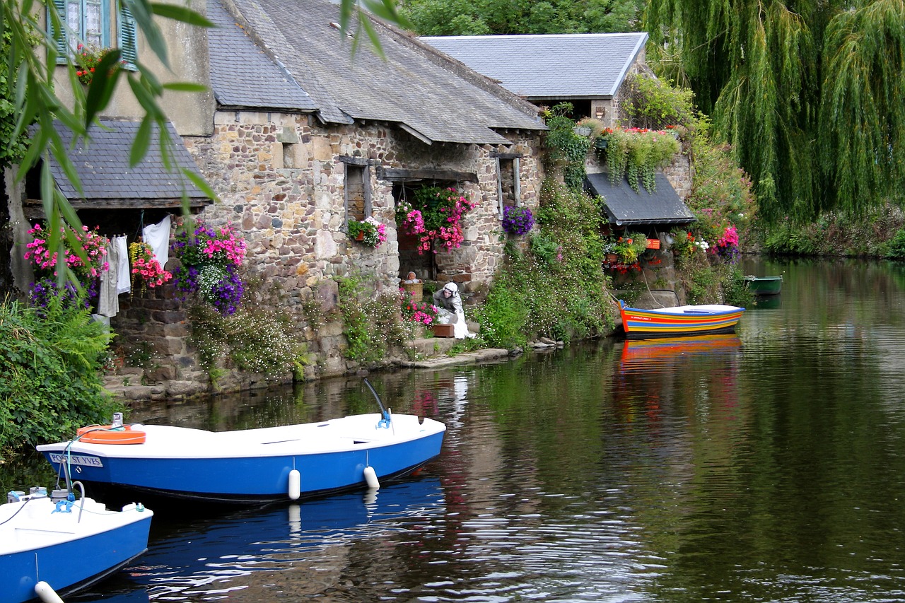 Bretagne, France, Pontrieux, Plovykla, Upė, Valtys, Vanduo, Namai, Nemokamos Nuotraukos,  Nemokama Licenzija