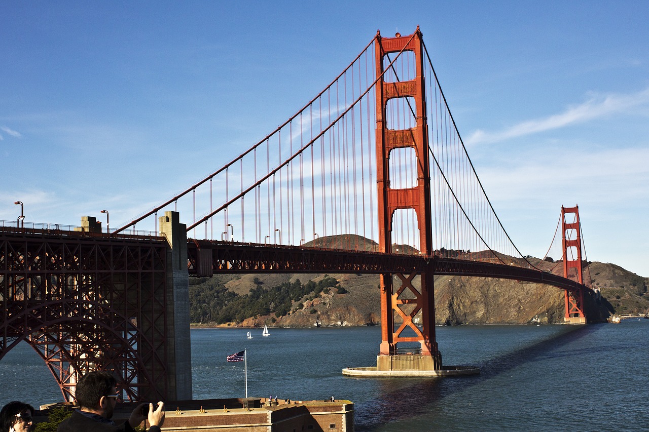 Tiltas, Auksiniai Vartai, San Franciskas, Auksinių Vartų Tiltas, Kalifornija, Vandenynas, Įlanka, Orientyras, Ramiojo Vandenyno Regionas, Amerikietis
