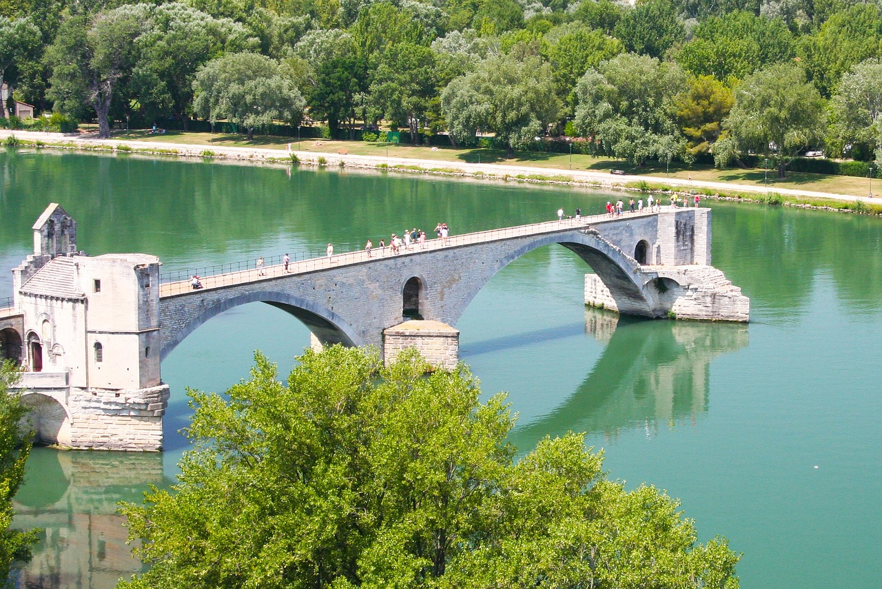 Tiltas, Nebaigtas, Kanalas, Upė, Statyba, Akmuo, Sol, Saulės Šviesa, France, Avignon