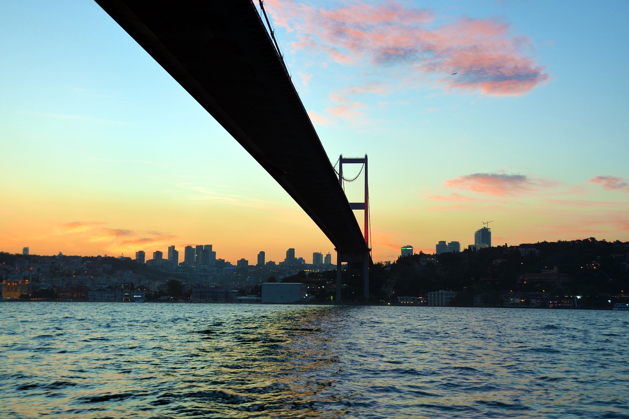 Tiltas, Istanbulas, Turkija, Saulėlydis, Europa, Jūra, Turizmas, Miestas, Pastatas, Žinomas