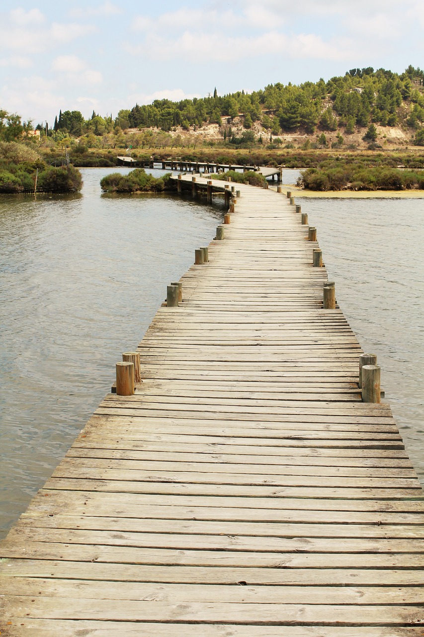 Tiltas, Druskos, Medinis Tiltas, Stilt, Jūrų Peyriac, France, Kelias, Netipiškas, Žygiai, Praėjimas