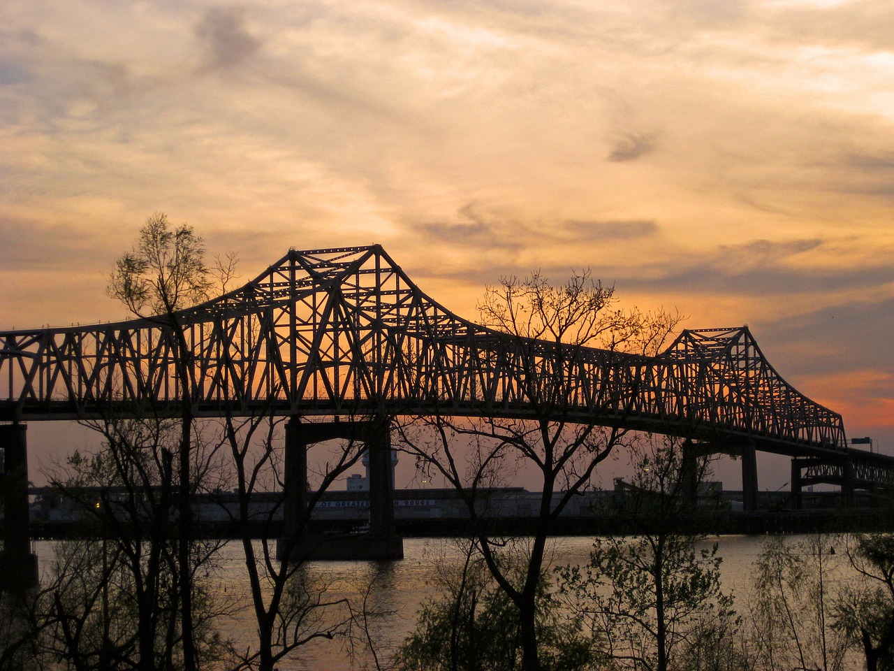Tiltas, Misisipi Upė, Baton Rouge, Luiziana, Saulėlydis, Vanduo, Upė, Nemokamos Nuotraukos,  Nemokama Licenzija