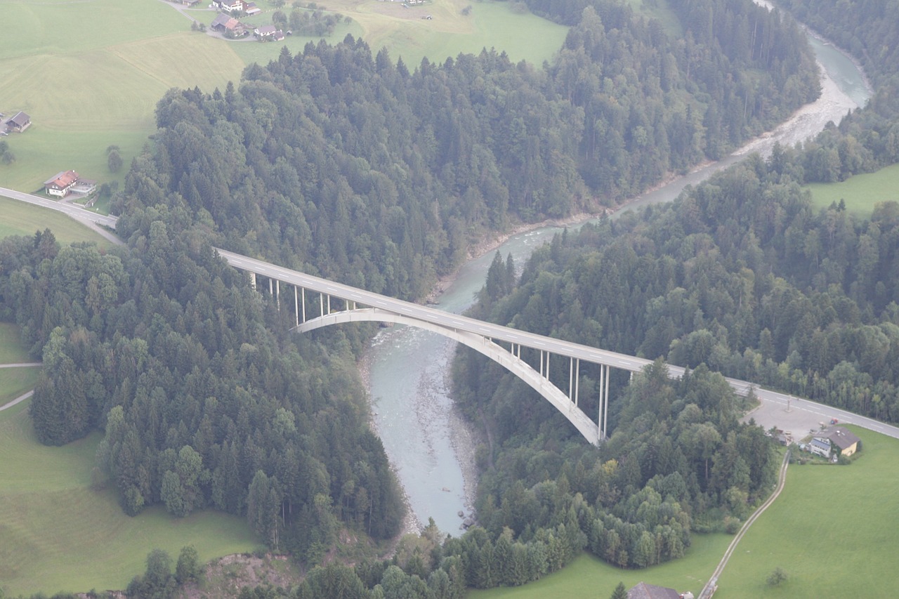 Tiltas, Bregenzerwald, Lingenau, Bungee, Oro Vaizdas, Vorarlbergas, Žemė, Aukštas, Alpių, Nemokamos Nuotraukos