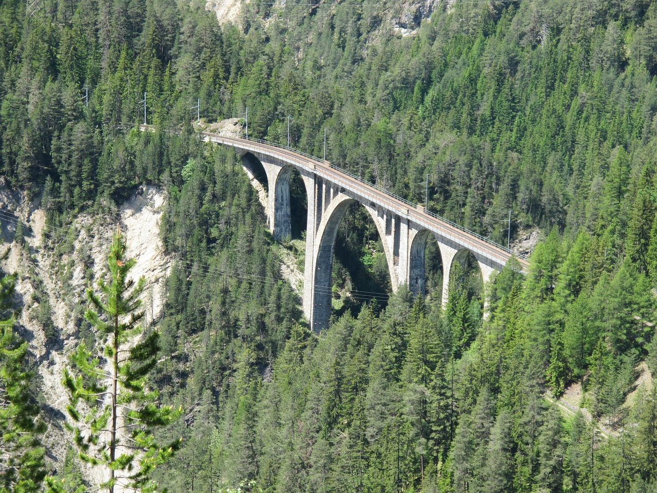 Tiltas, Geležinkelio Tiltas, Senas Tiltas, Viadukas, Rhaetian Geležinkeliai, Unesco, Nemokamos Nuotraukos,  Nemokama Licenzija