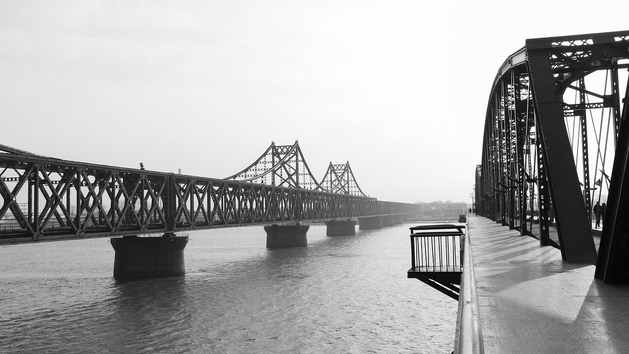 Tiltas, Jalu Upė, Šiaurės Korėja, Nemokamos Nuotraukos,  Nemokama Licenzija