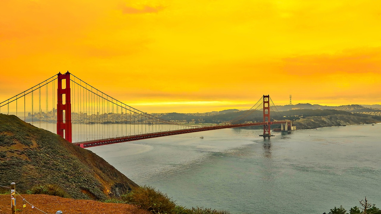 Tiltas, San Franciskas, Sf, Auksiniai Vartai, Kraštovaizdis, Panorama, Kalnai, Miesto Panorama, Architektūra, Pastatai