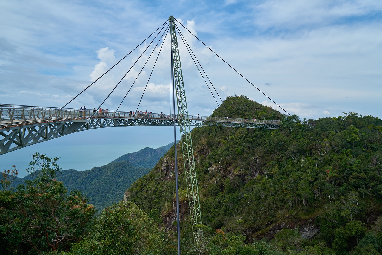 Tiltas, Asian, Malaizija, Aplinkosauga, Aukštas, Architektūra, Šiuolaikinis, Lynai, Daniel, Gražus