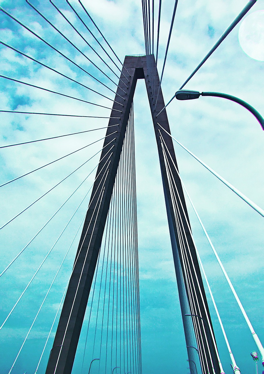Tiltas, Dangus, Debesys, Arthur Ravenel Bridge, Pietų Karolina, Nemokamos Nuotraukos,  Nemokama Licenzija