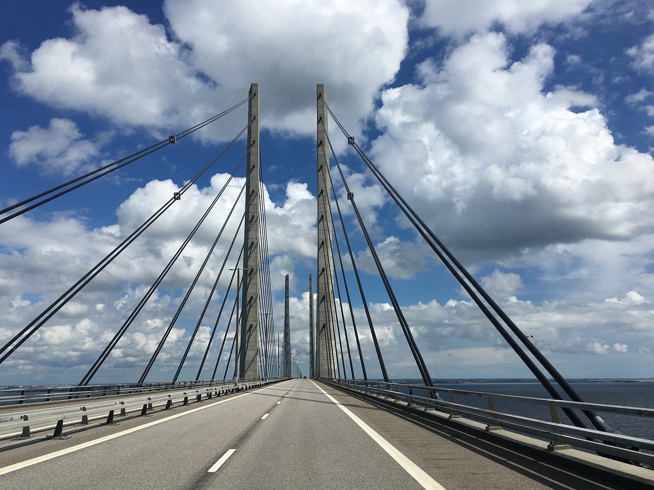 Tiltas, Denmark, Švedija, Oresund, Jūra, Vanduo, Oresundsbron, Dangus, Kelionė, Architektūra