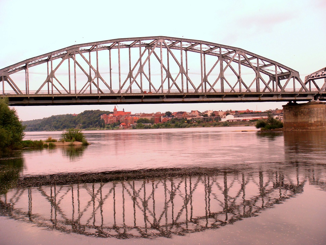 Tiltas,  Monolitinis Dalis Vandenyse,  Upė,  Wisla,  Niekas,  Kelionė,  Miestas,  Grudziondzas,  Lenkija,  Architektūra