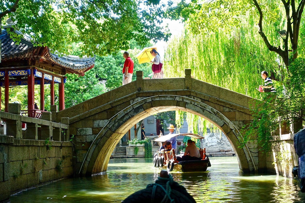 Tiltas,  Kinija,  Kanalas,  Vandens,  Suzhou,  Valtys,  Tradicinis,  Kanalas,  Vaizdingas, Nemokamos Nuotraukos