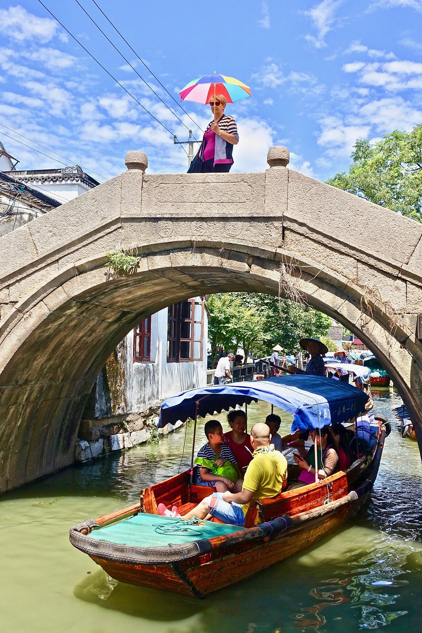 Tiltas,  Kinija,  Skėtis,  Kanalas,  Turistų,  Vaizdingas,  Vandens,  Architektūra,  Turizmas, Nemokamos Nuotraukos