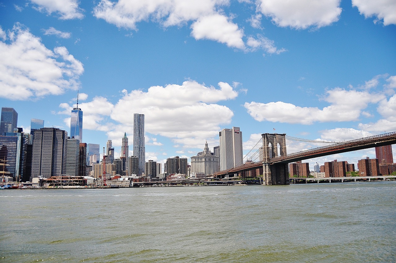 Tiltas, Saulė, Manhatanas, Brooklynas, Niujorkas, Architektūra, Centro, Vaizdas, Dangoraižis, York
