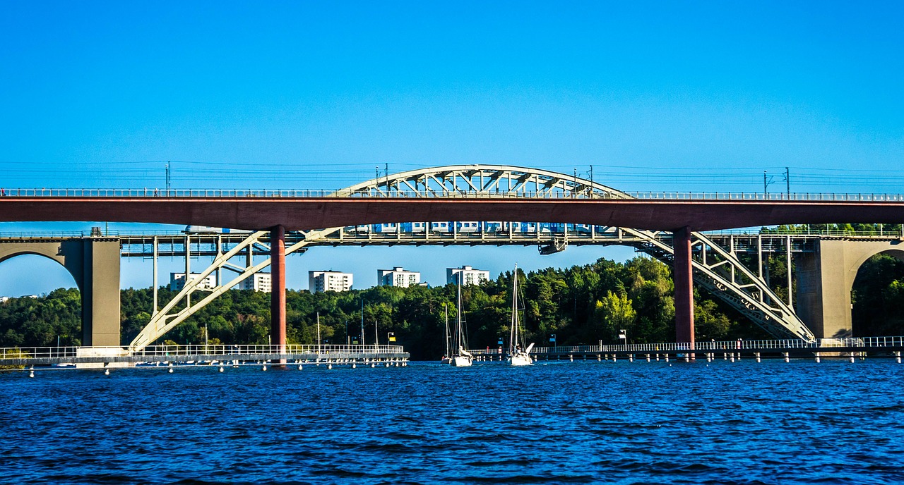 Tiltas, Upė, Vanduo, Mėlynas, Orientyras, Architektūra, Dizainas, Kelionė, Stockholm, Švedija