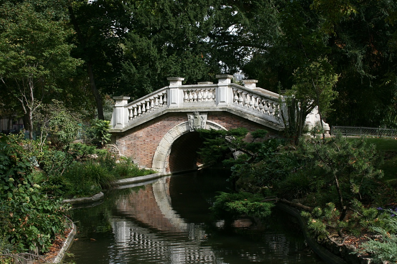 Tiltas, Vandens Veidrodis, Parc Monsoau, Paris, Nemokamos Nuotraukos,  Nemokama Licenzija