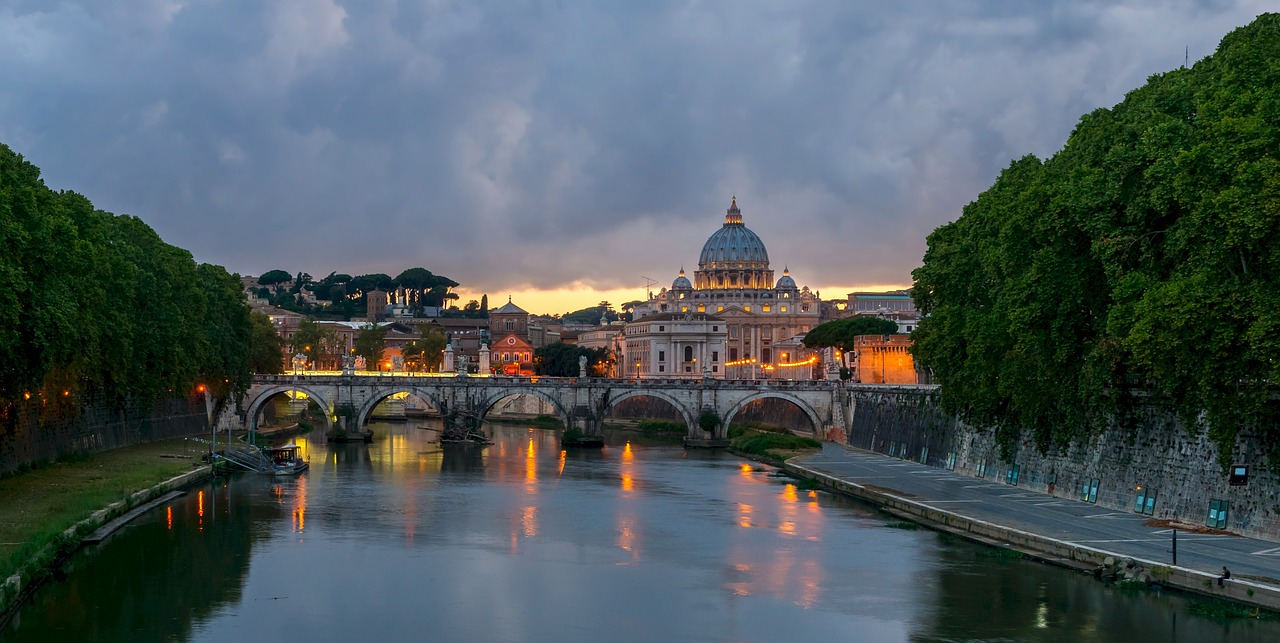 Tiltas, Sant Angelo, Roma, Italy, Senovės, Romėnų, Architektūra, Žinomas, Upė, Saint