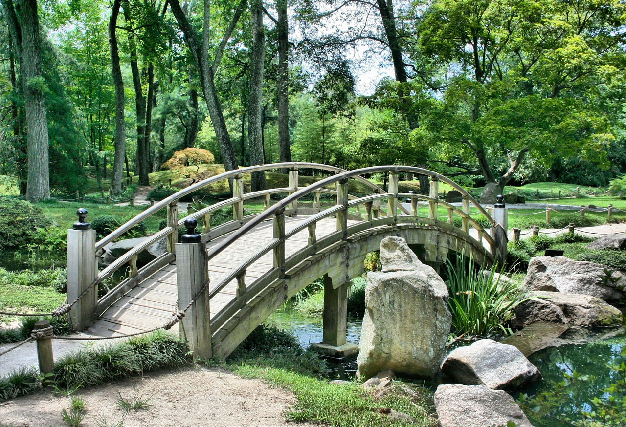 Tiltas, Japoniškas Sodas, Arka, Parkas, Sodininkystė, Žalias, Taikus, Architektūra, Ramus, Rytietiškas