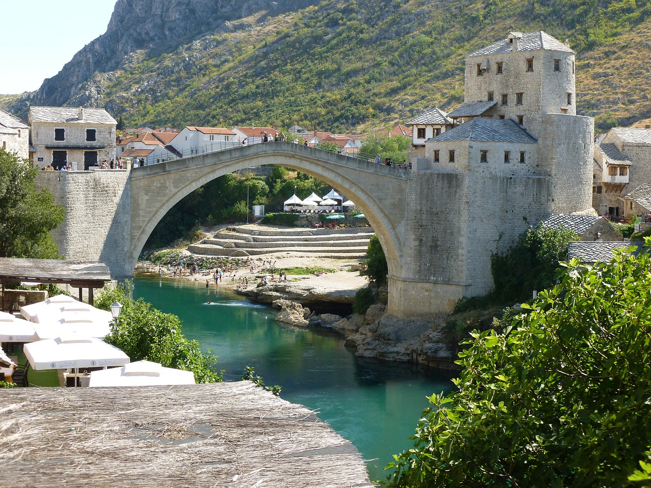 Tiltas, Bosnija, Kalnas, Akmuo, Kraštovaizdis, Upė, Vista, Mostar, Nemokamos Nuotraukos,  Nemokama Licenzija