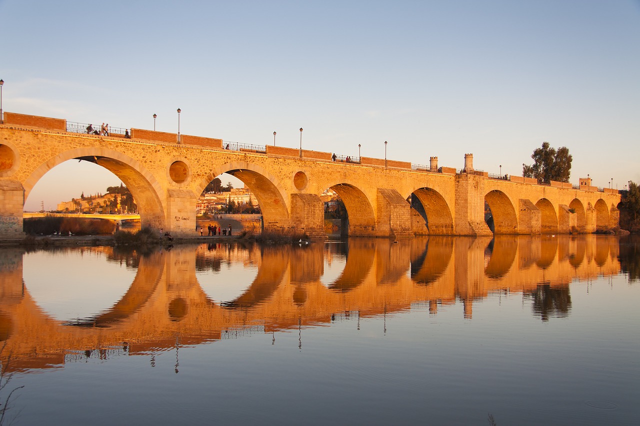 Tiltas, Badajoz, Guadiana, Saulėlydis, Nemokamos Nuotraukos,  Nemokama Licenzija
