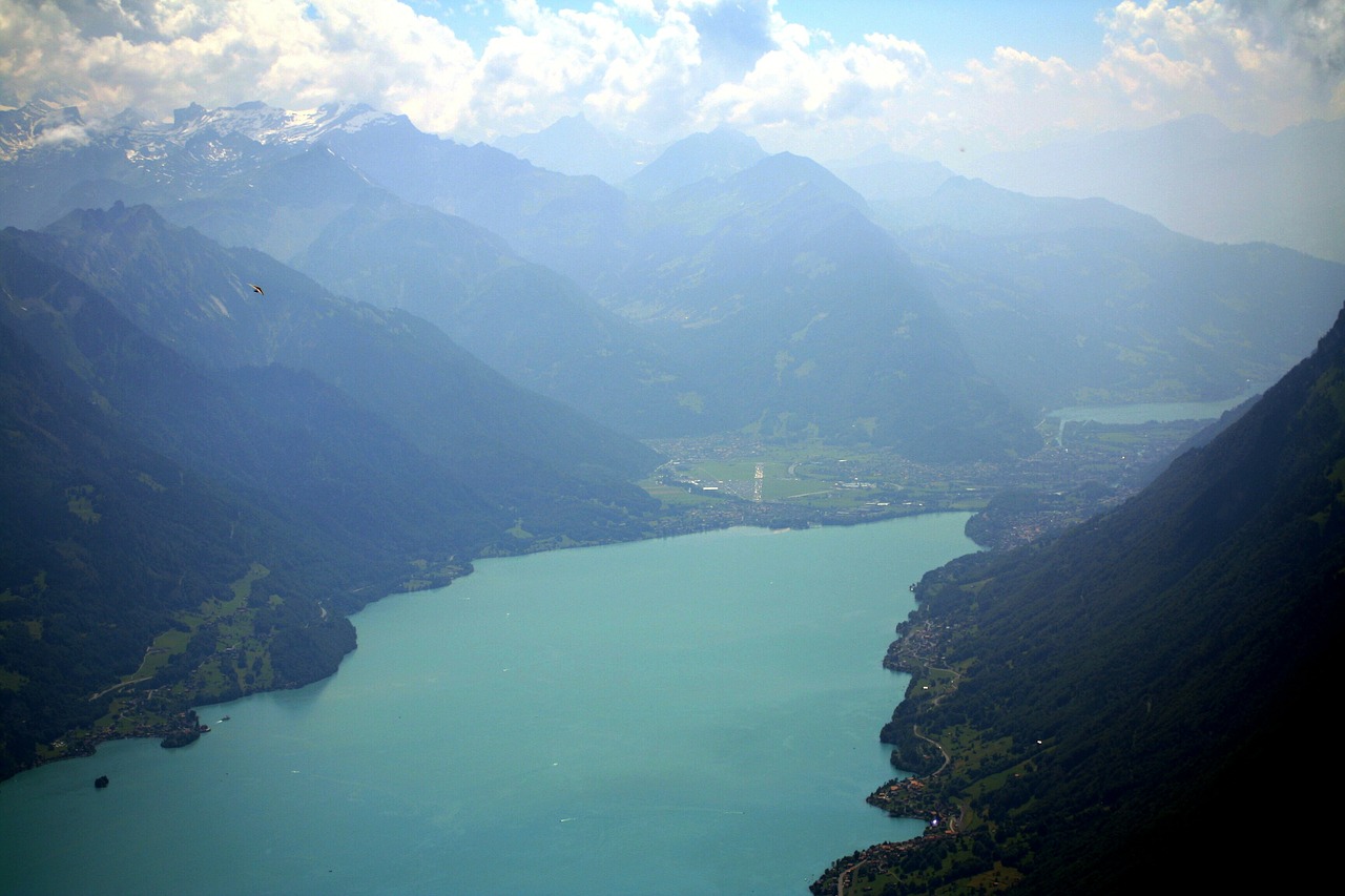 Brienz, Brienz Ežeras, Šveicarija, Kalnai, Alpių, Kraštovaizdis, Migla, Gamta, Dangus, Ežeras