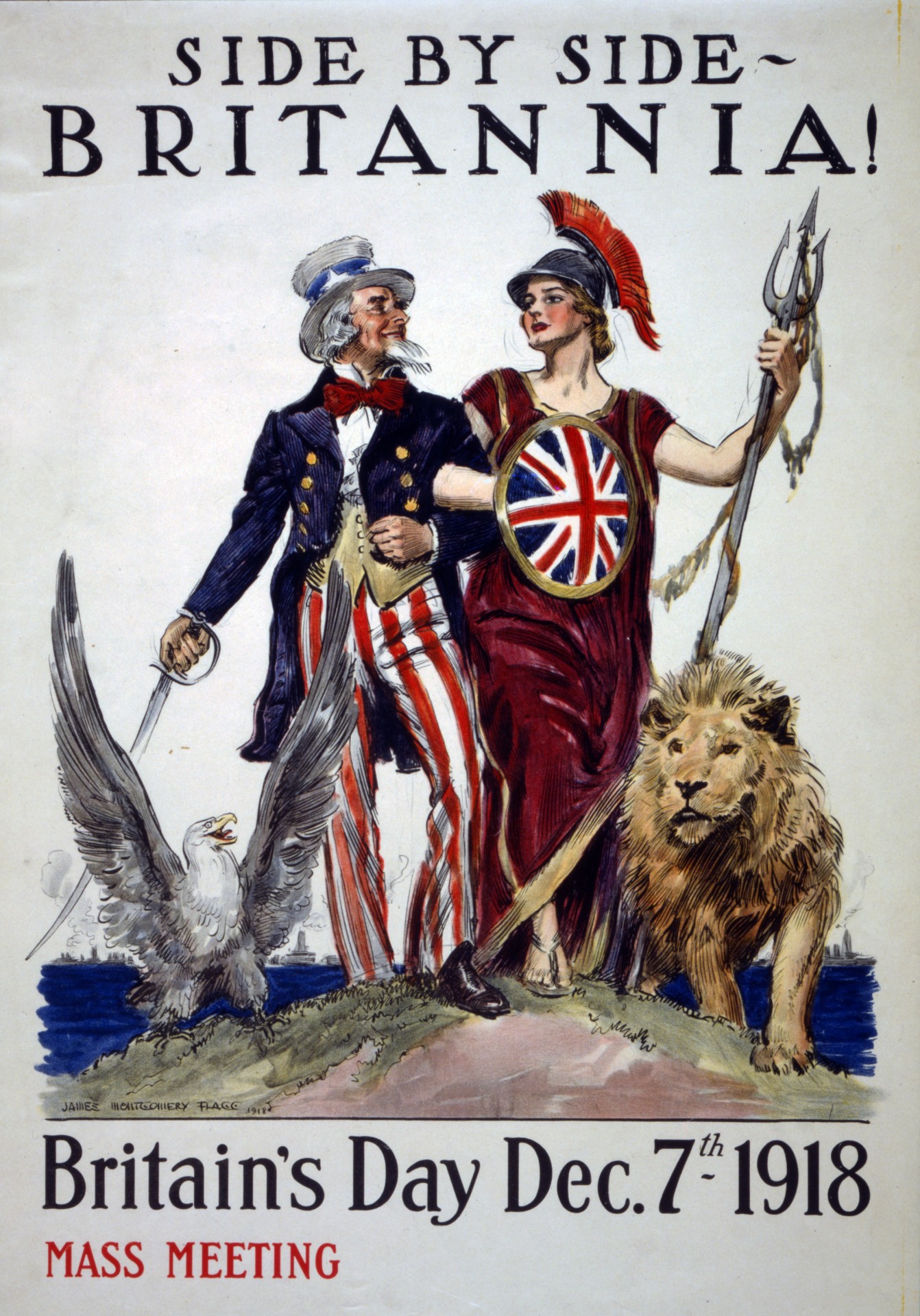 Britanija & Nbsp,  Diena,  Britanija,  Britanija,  Vintage,  Plakatas,  Menas,  Iliustracija,  1918,  United