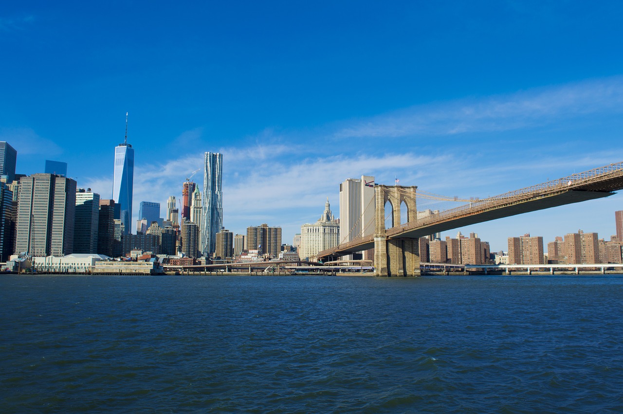 Bruklino Tiltas, Manhatanas, Centro, Brooklynas, Miesto, Miestas, Amerikietis, Architektūra, Panorama, Usa