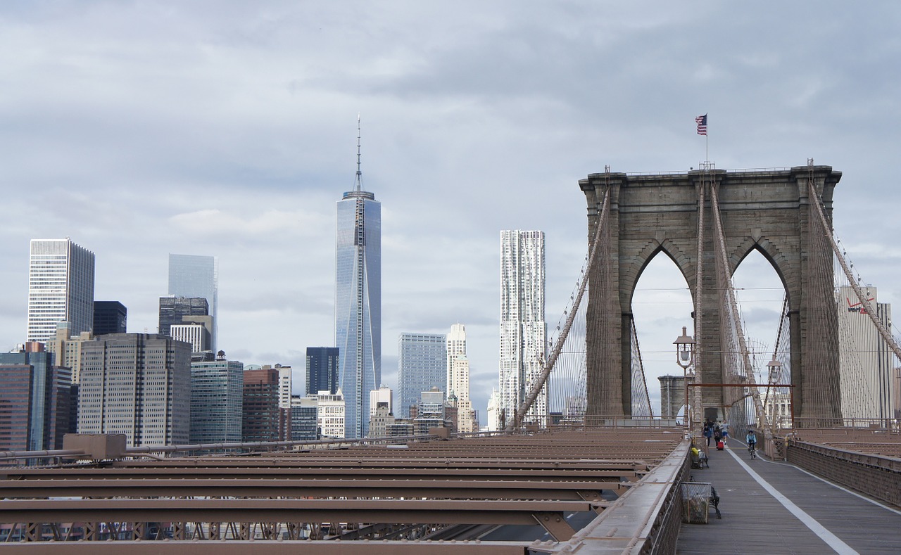 Bruklino Tiltas, Takas, Brooklynas, Niujorkas, Manhatanas, Amerikietis, Panorama, Architektūra, Pakaba, Tiltas
