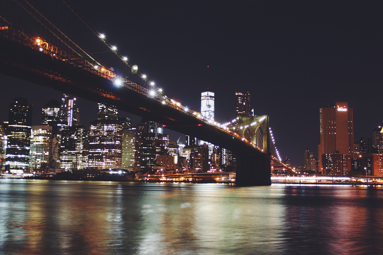 Bruklino Tiltas, Niujorkas, Tiltas, Manhatanas, Upė, Miestas, Panorama, Architektūra, Miesto, Miesto Panorama