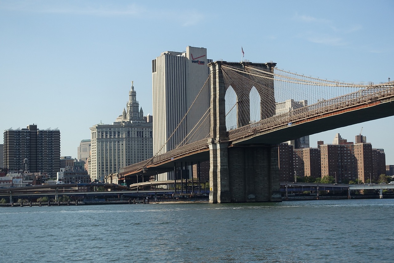Bruklino Tiltas, Rytinė Upė, Manhatanas, Niujorkas, Miesto, Gabenimas, Panorama, Panorama, Metropolis, Miesto Panorama