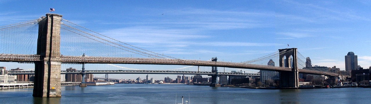 Bruklino Tiltas, Rytinė Upė, Manhatanas, Niujorkas, Miesto, Gabenimas, Panorama, Panorama, Metropolis, Miesto Panorama