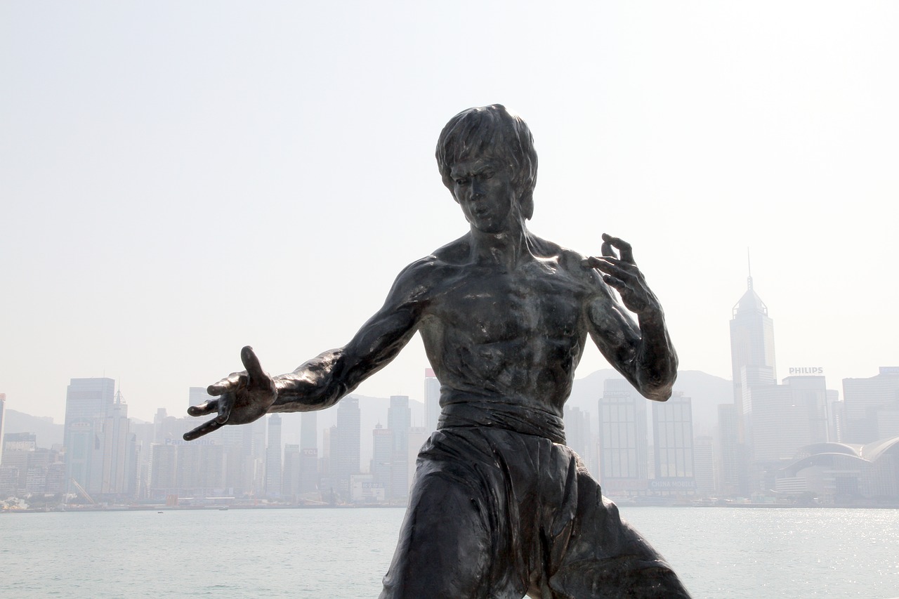 Bruce Lee, Statula, Paminklas, Honkongas, Hong, Kong, Asija, Kinija, Orientyras, Skulptūra