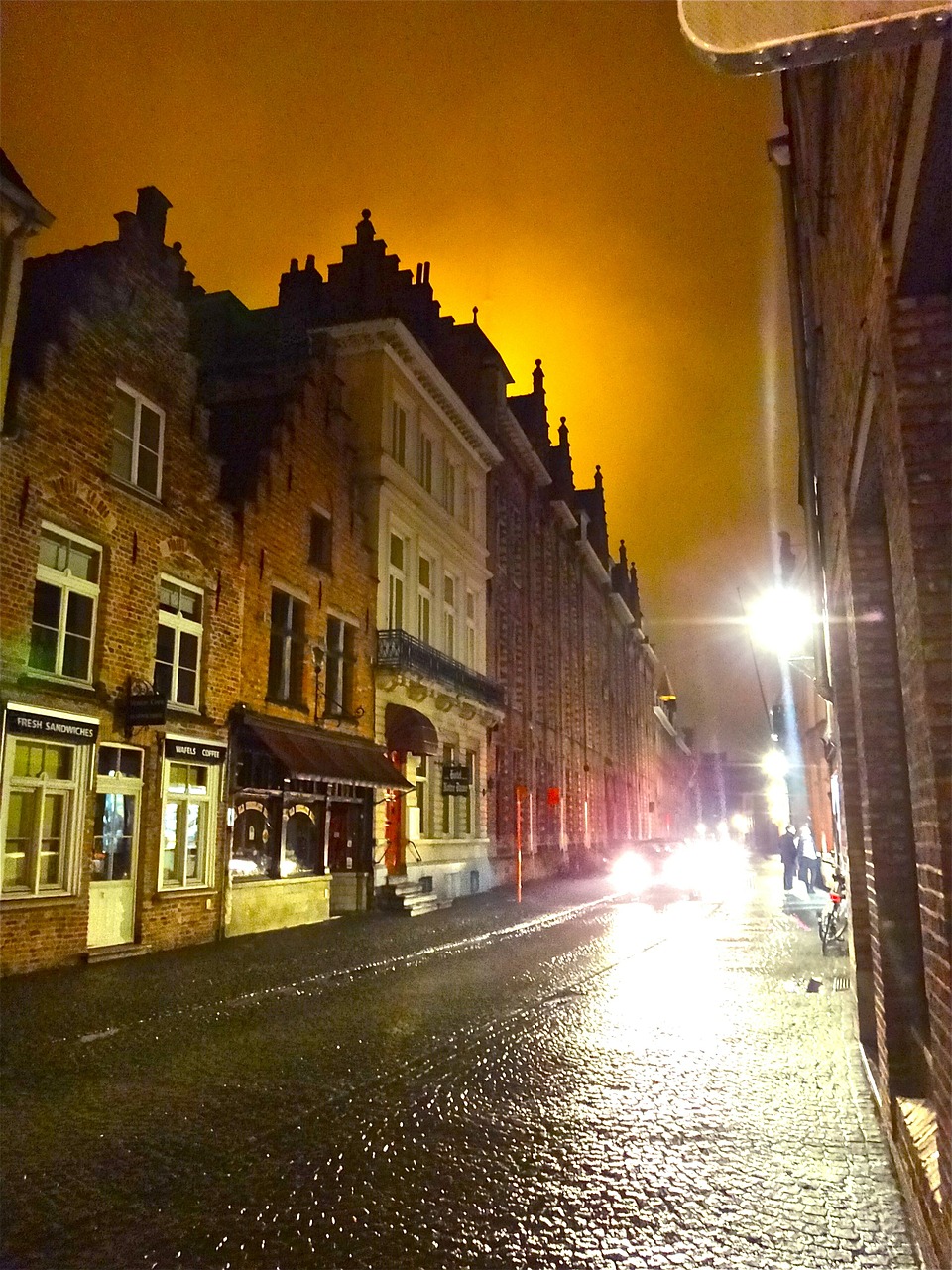 Bruges, Naktis, Šviesa, Namai, Naktį, Naktinis Vaizdas, Geltona, Oranžinė, Apšvietimas, Ilgas Užraktas