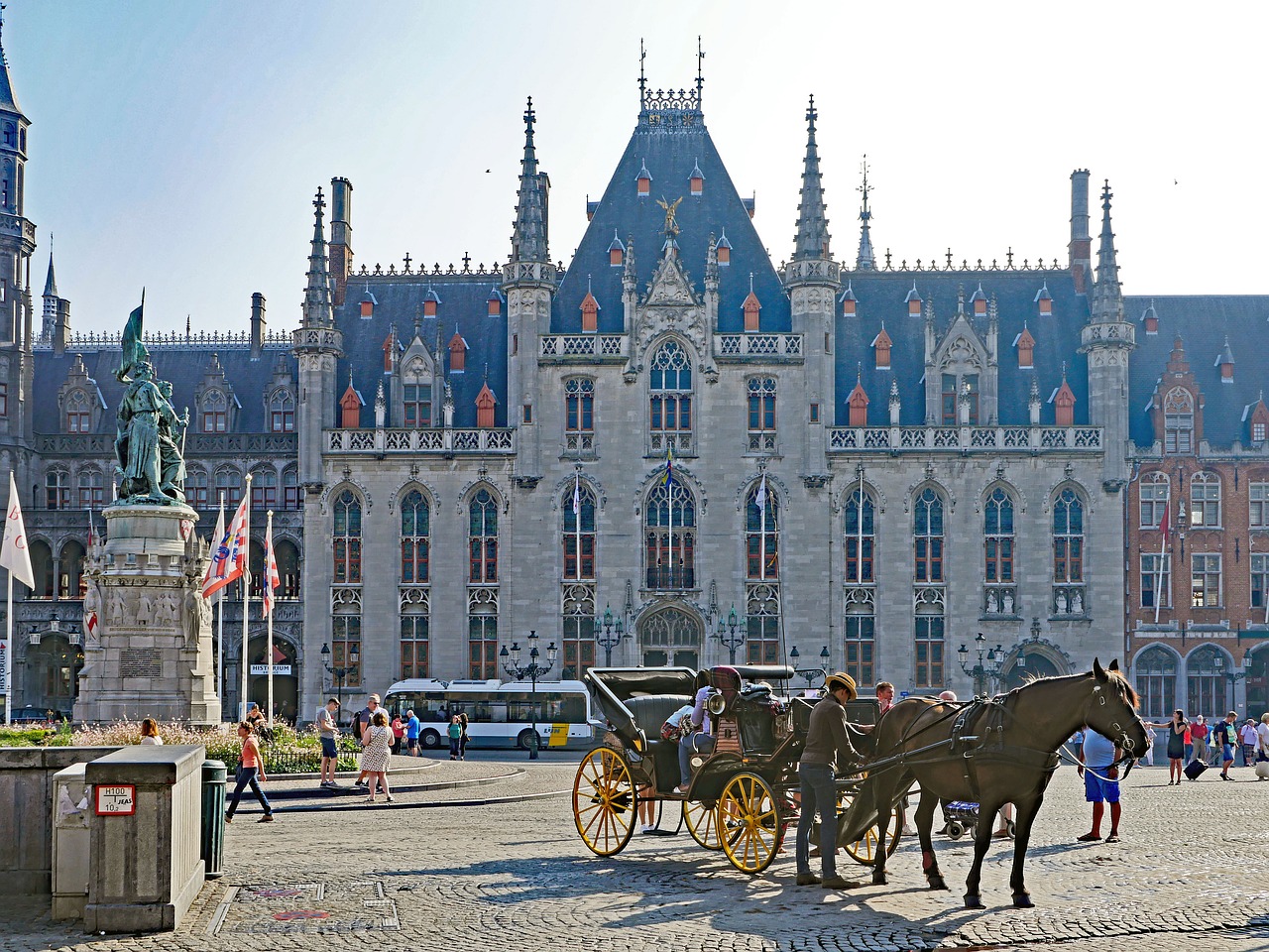 Bruges, Didelė Rinka, Centrum, Stadtmitte, Miesto Administracija, Lankytinos Vietos, Istoriškai, Arklys, Turai, Turizmas