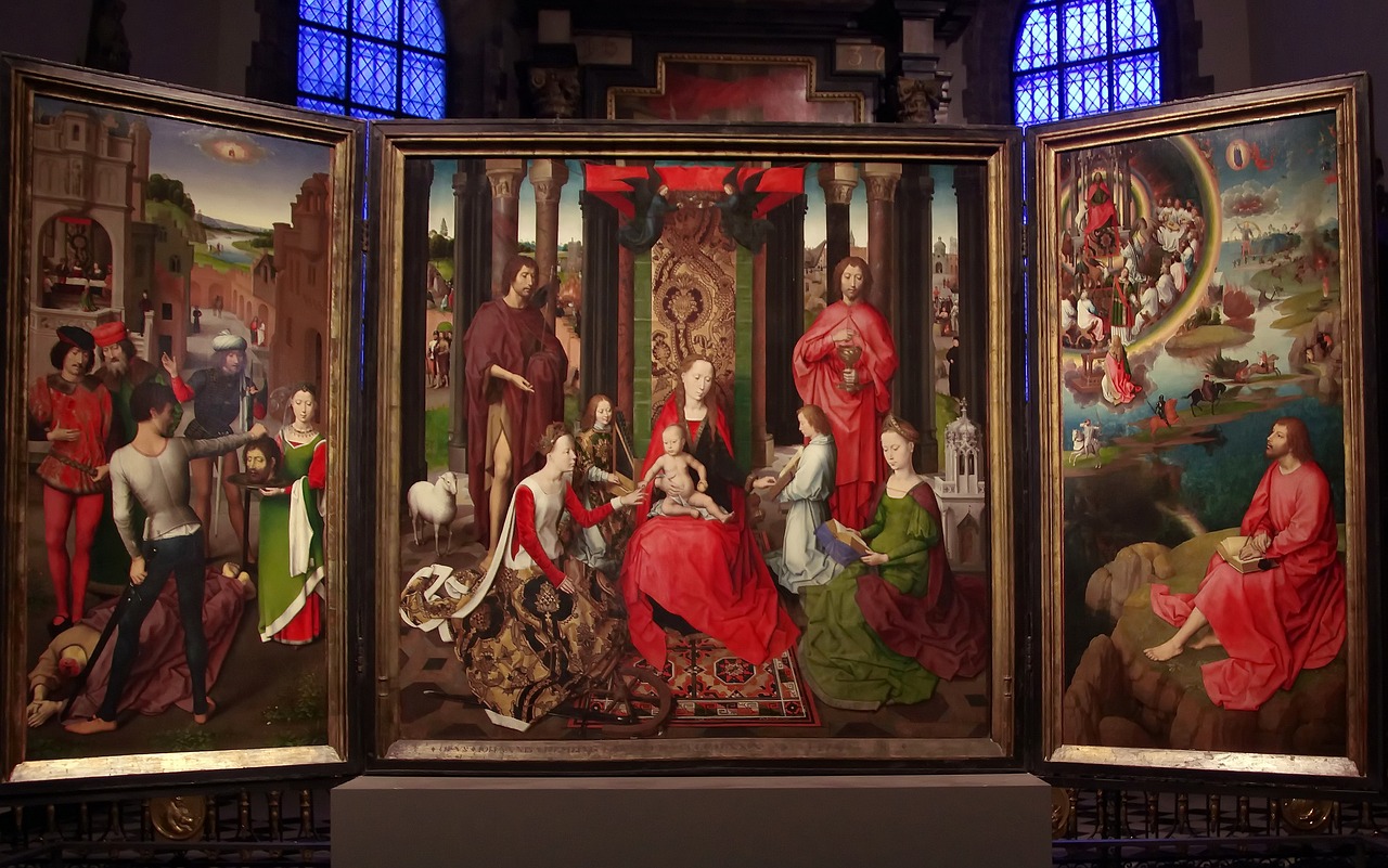 Briugė,  Muziejus,  St-Jean,  Memling,  Triptikas Altarpiece,  Salome,  Apokalipsė,  Religija,  Žmonių,  Menas