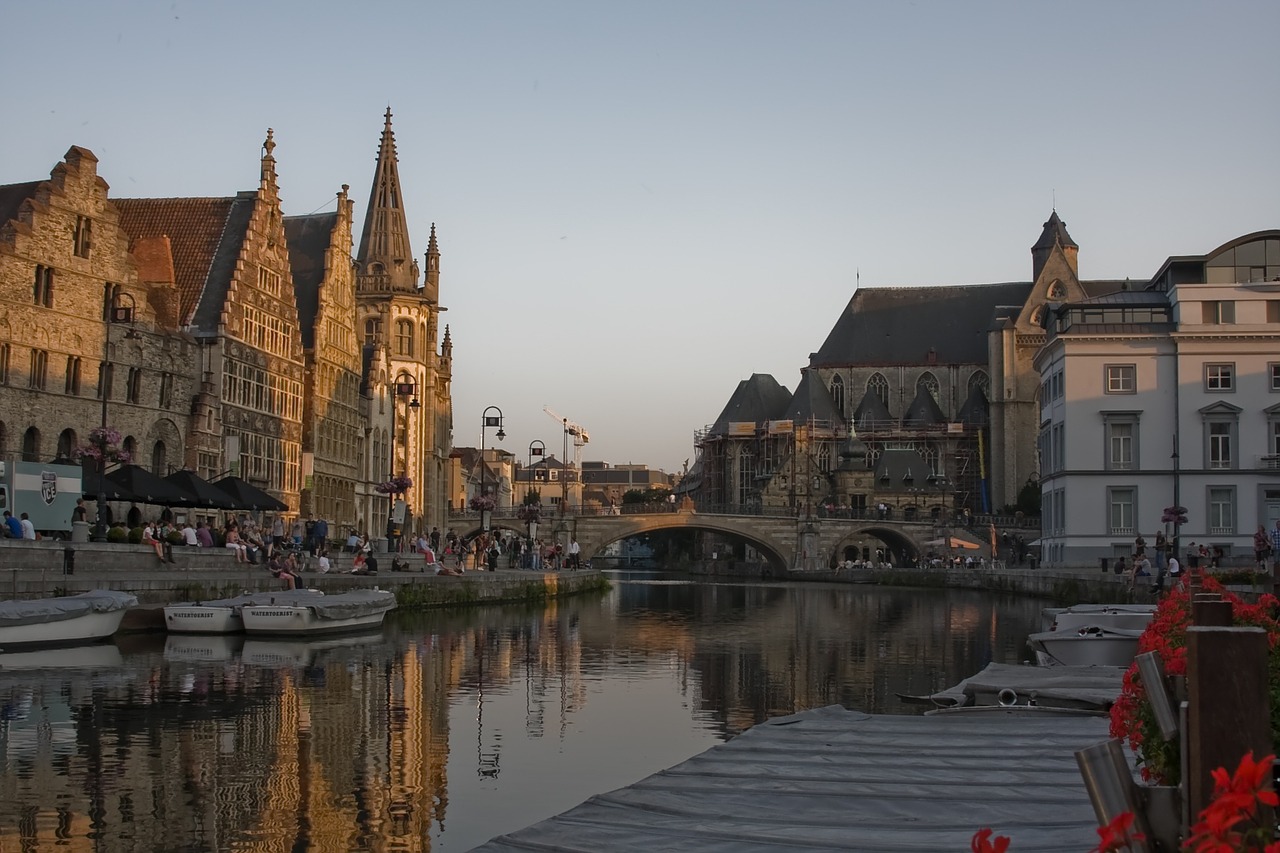 Gent, Gentas, Belgija, Europa, Architektūra, Kanalas, Viduramžių, Istorinis, Upė, Europietis