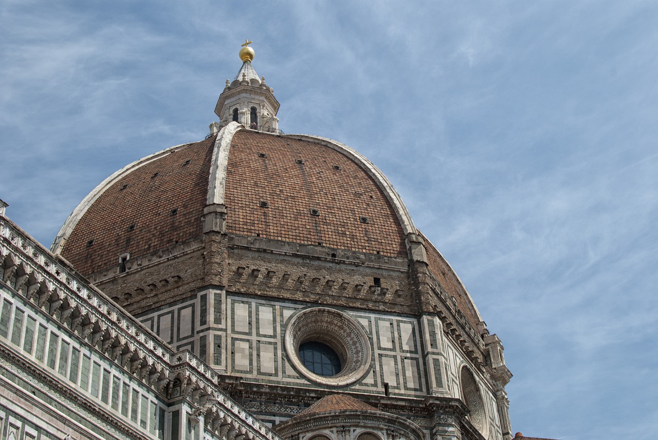 Brunelleschi Kupolas, Santa Maria Del Fiore, Firenze, Toscana, Italy, Menas, Cielo, Torre, Architektūra, Kelionė