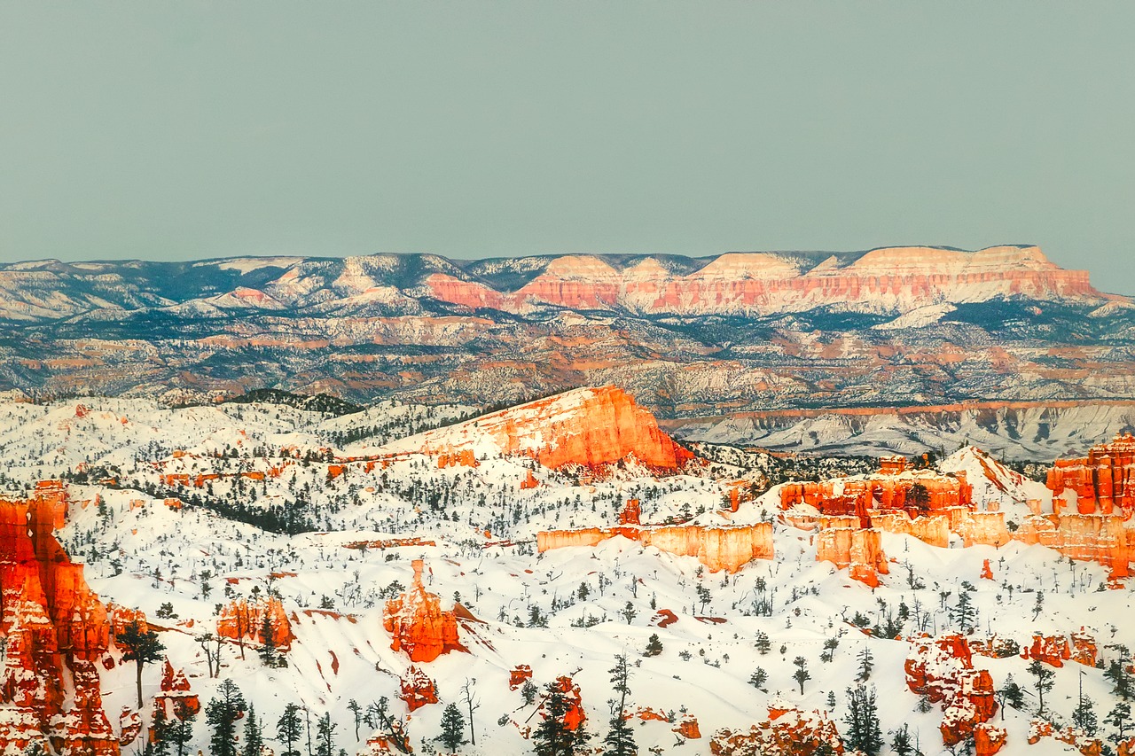 Bryce Kanjonas, Nacionalinis Parkas, Utah, Kraštovaizdis, Vaizdingas, Žiema, Sniegas, Kalnai, Akmenys, Dykuma