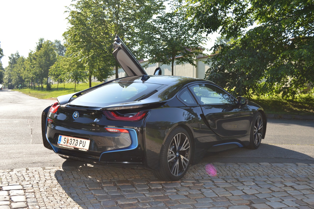 Bmw I8, Automatinis, Juoda, Sportinė Mašina, Variklis, Dizainas, Šiuolaikiška, Transporto Priemonė, Stilius, Statuso Simbolis