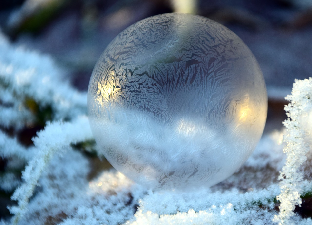Burbulas, Muilo Burbulas, Rutuliai, Fonas, Žiema, Šaltas, Šaltis, Matinis Muilo Burbulas, Kalėdos, Gražus
