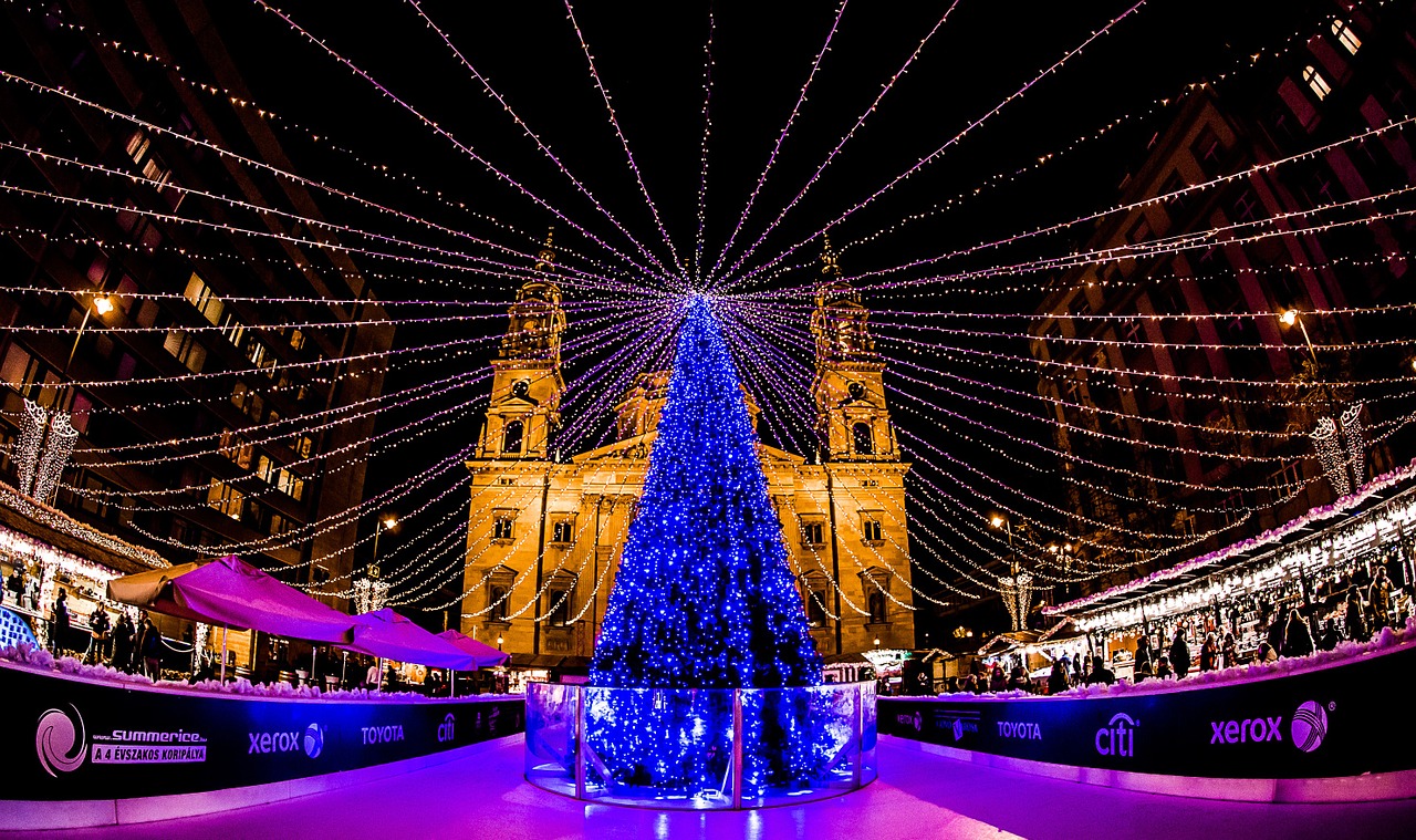 Budapest, Adventas, Šviesus, Naktį, Šviesa, Kalėdų Eglutė, Pušis, Nemokamos Nuotraukos,  Nemokama Licenzija