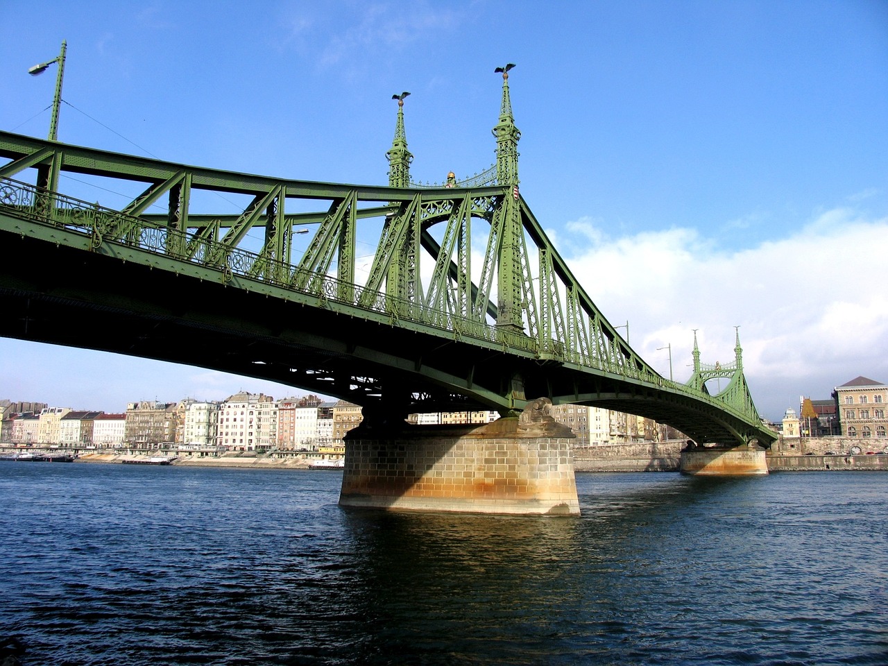 Budapest, Tiltas, Mėlynas Dangus, Danube, Upė, Kapitalas, Ramstis, Laisvės Tiltas, Peizažas, Nemokamos Nuotraukos