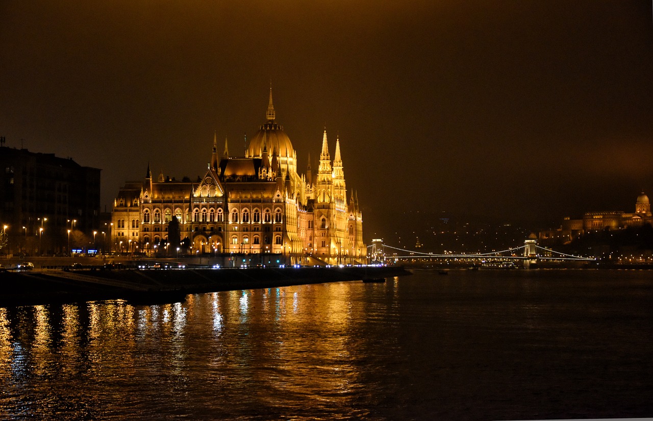 Budapest, Danube, Naktis, Parlamentas, Žibintai, Vengrija, Nemokamos Nuotraukos,  Nemokama Licenzija
